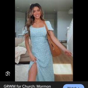 Altar'd State Floral Blue Maxi Dress